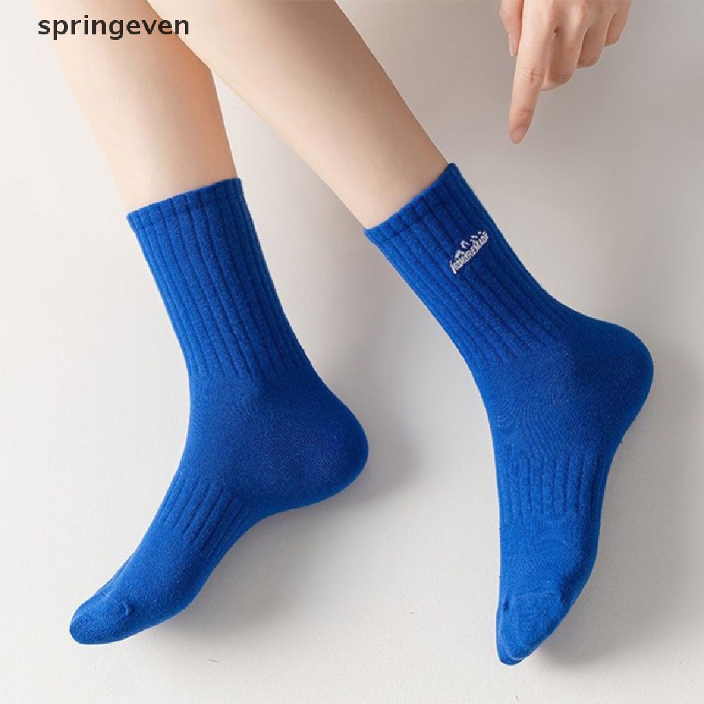 Springeven Vớ Cotton Len Dày Dặn Thêu Họa Tiết Núi Tuyết Đơn Giản Thanh Lịch Cho Nam Và Nữ Vào Mùa Đông