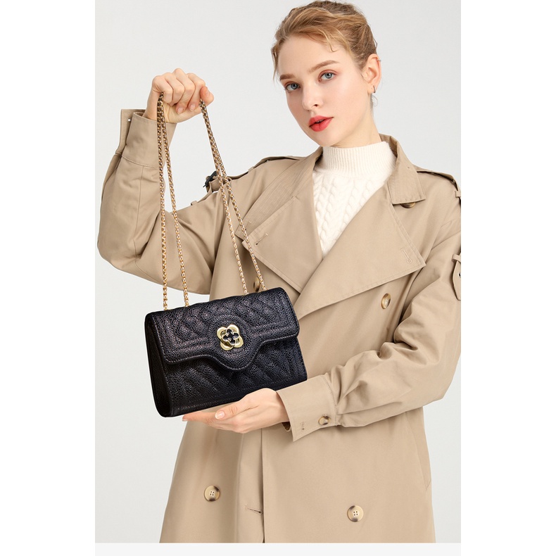 Túi Xách Đeo Chéo Hình Vuông Đính Đá Lấp Lánh Thời Trang Đường Phố Cho Nữ