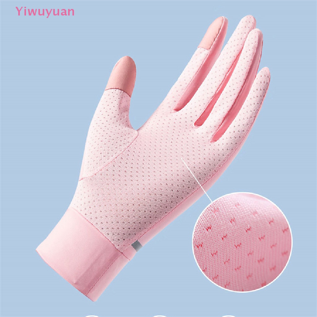 Găng Tay Lái Xe Bằng Lụa Lạnh Phối Lưới Mỏng Thoáng Khí Thời Trang Mùa Hè Cho Nữ Mới
