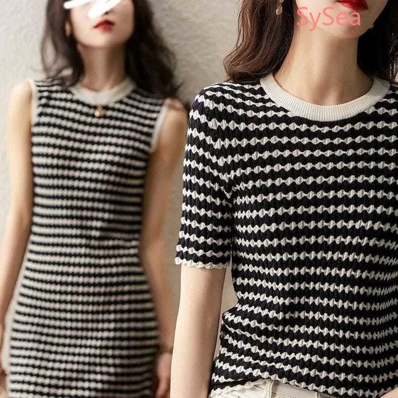 Đầm Dệt Kim Kẻ Sọc Thời Trang Hè Xinh Xắn Cho Nữ