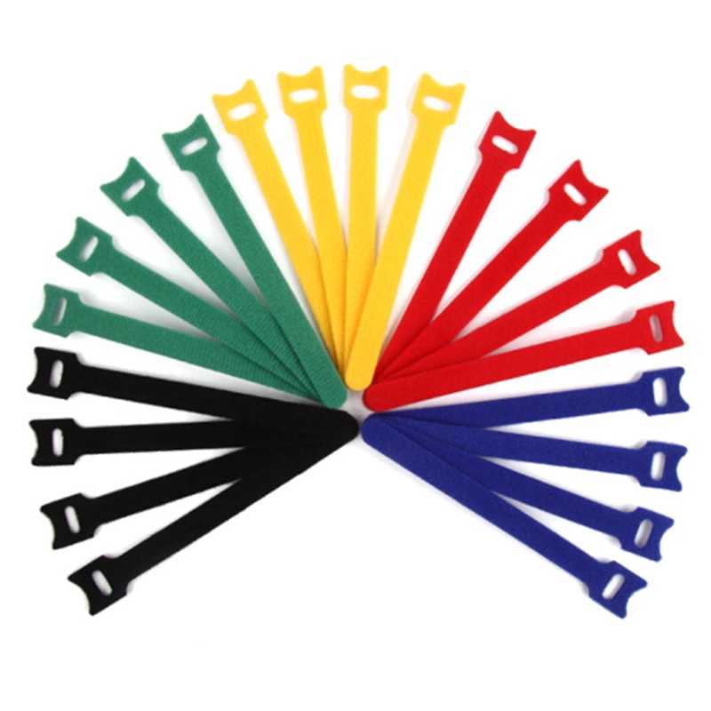 Set 5 Dây Quấn Cáp Sạc Nhanh Hình Chữ t Bằng Nilon Hai Mặt 15mm