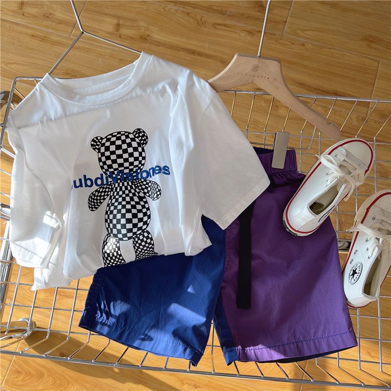 Quần Short Cotton Mỏng Màu Sắc Tương Phản Thời Trang Mùa Hè Cho Bé Trai