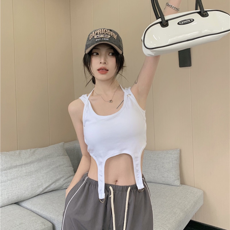 COZOK Áo Croptop Sát Nách Màu Trơn Quyến Rũ Hợp Thời Trang