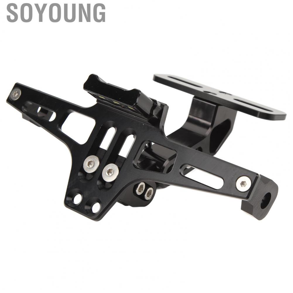 Soyoung Motorcycle License Plate Bracket  Frame Fender Eliminator Precise Scratch Protection with Light for 4in Base Road Legal Motorbike