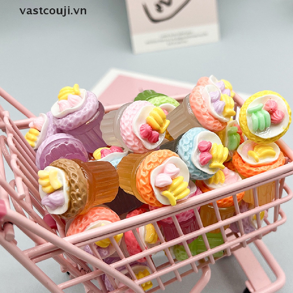 1 Kẹp Tóc Hình Kem Chuối VASTJI Mini Bằng Nhựa Phát Quang Độc Đáo Trang Trí Điện Thoại DIY