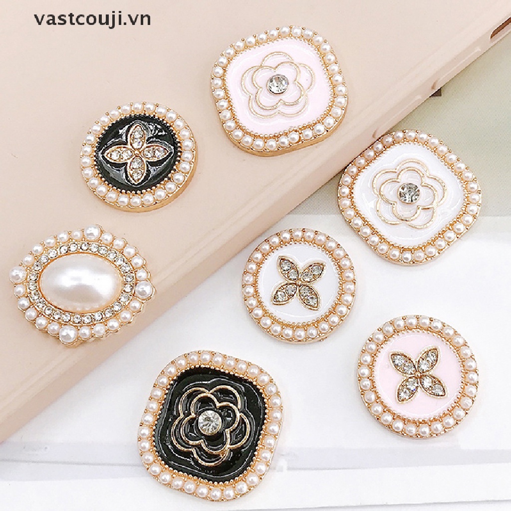 Vòng Đeo Tay Đính Hạt Ngọc Trai / Hoa Kim Loại Lấp Lánh Xinh Xắn Cho Bé Gái