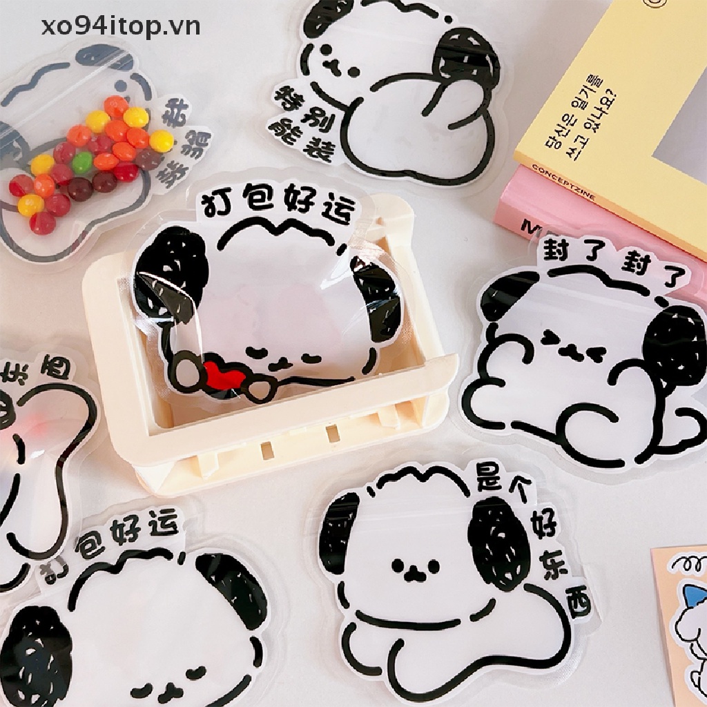 Xoitop Set 5 Túi Zip Nhỏ Bằng Nhựa Poly Trong Suốt In Hình Chú Chó Hoạt Hình Đựng Bánh Kẹo Trang Sức Có Thể Đóng Lại