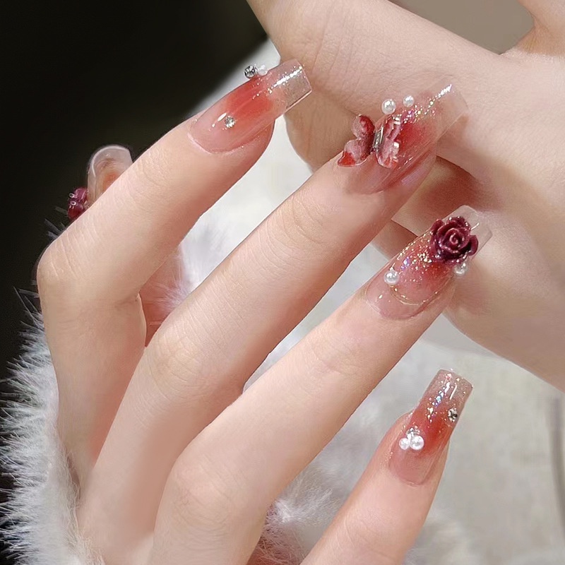 Trang trí nail Hộp Đựng Phụ Kiện Trang Sức Đính Đá Trang Trí Móng Tay Phong Cách Mới