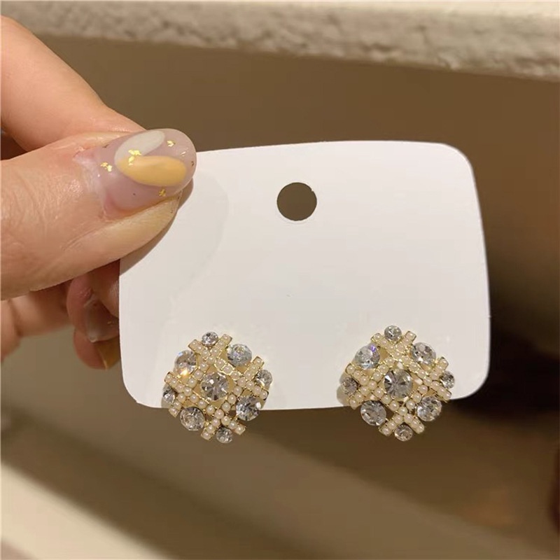 Bông Tai Mạ Bạc 925 Đính Ngọc Trai Nhân Tạo Thời Trang Hàn Quốc