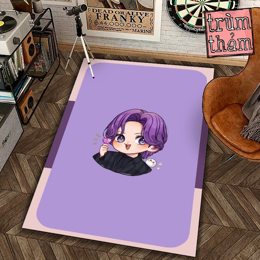 Thảm Trang Trí Jungkook Chibi Idol Hàn Quốc Bts Decor Phòng Ngủ Phòng Khách Văn Phòng
