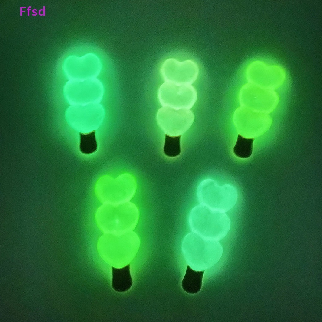 {Ffsd} Bộ 2 Trái Tim Nhựa Resin Phát Sáng Trang Trí Sân Vườn / Nhà Cửa / Trang Sức Crafg Ch * Bán Chạy