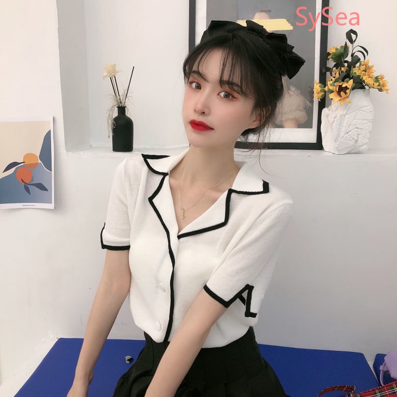 Áo Sơ Mi Ngắn Cổ Chữ V Thời Trang Mùa Hè Cho Nữ