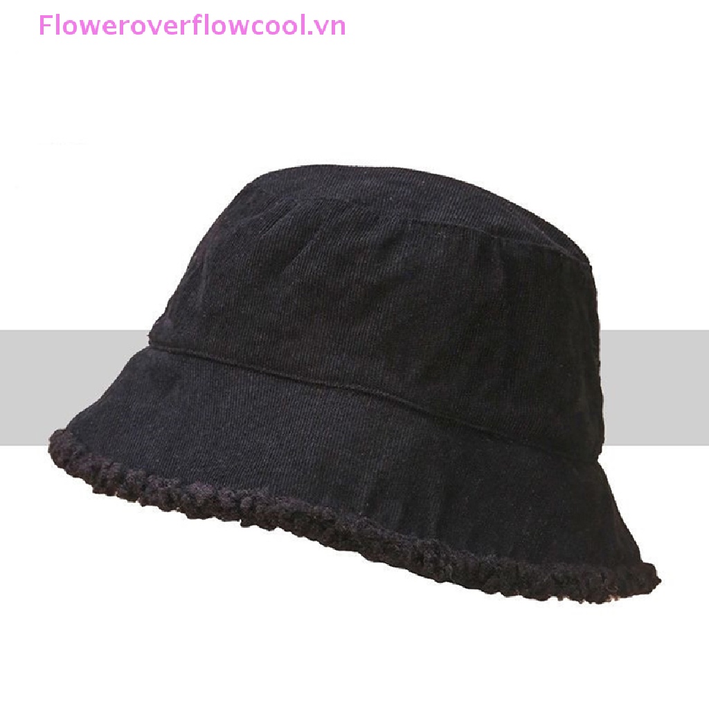 Mũ Bucket Chất Liệu Lông Cừu Giả Có Thể Đảo Ngược Thời Trang Mùa Đông Cho Nữ