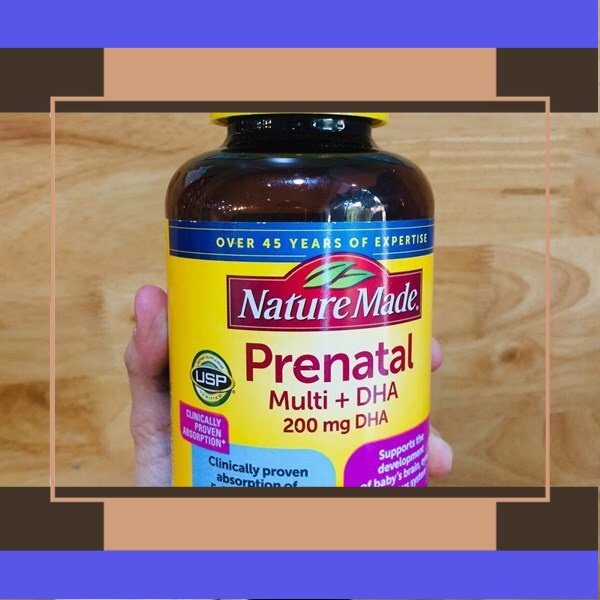 Viên uống Bổ Sung Vitamin Cho Bà Bầu Nature Made Prenatal Multi DHA 200mg hộp 150 viên