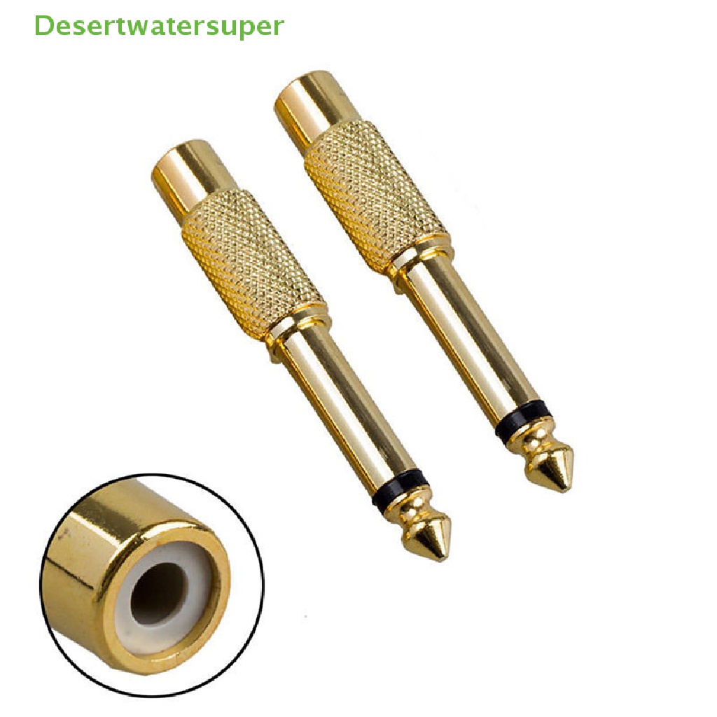 Set 2 Dây Cáp Chuyển Đổi Âm Thanh 6.35mm 1 / 4 &quot;Mono Male Sang RCA Female