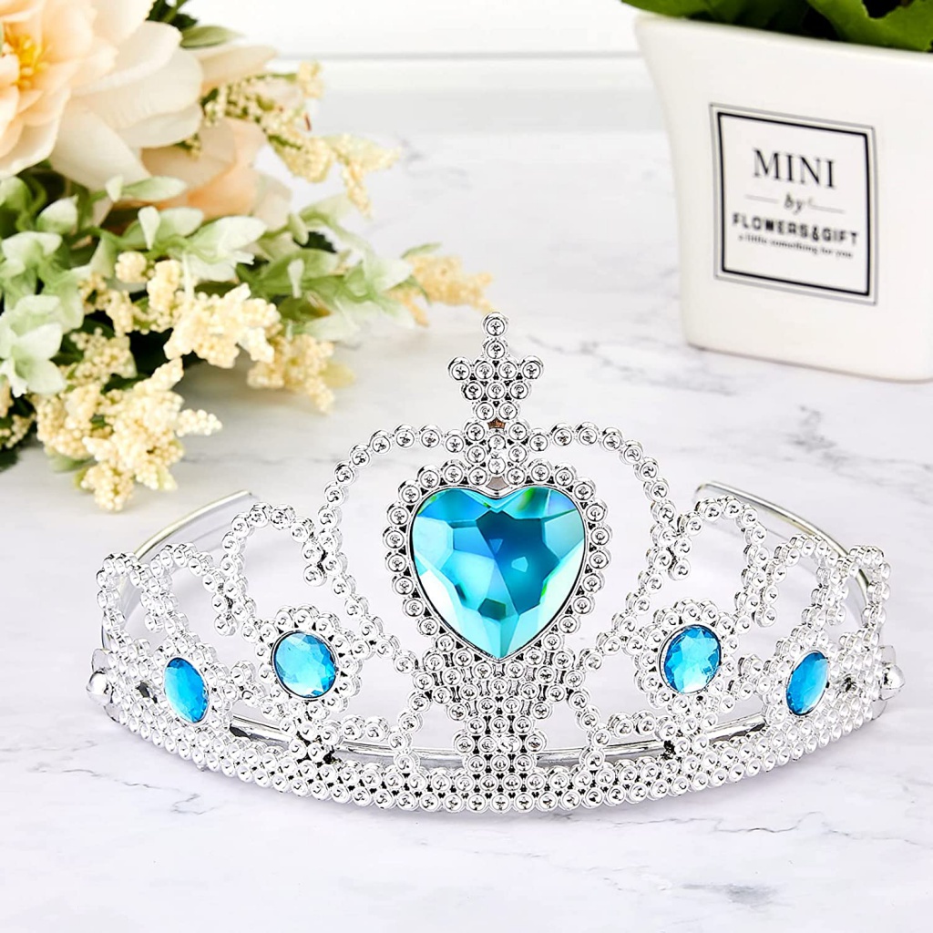 Vương Miện Công Chúa Bằng Nhựa Đính Đá Hình Trái Tim Cho Bé Gái 10 Màu