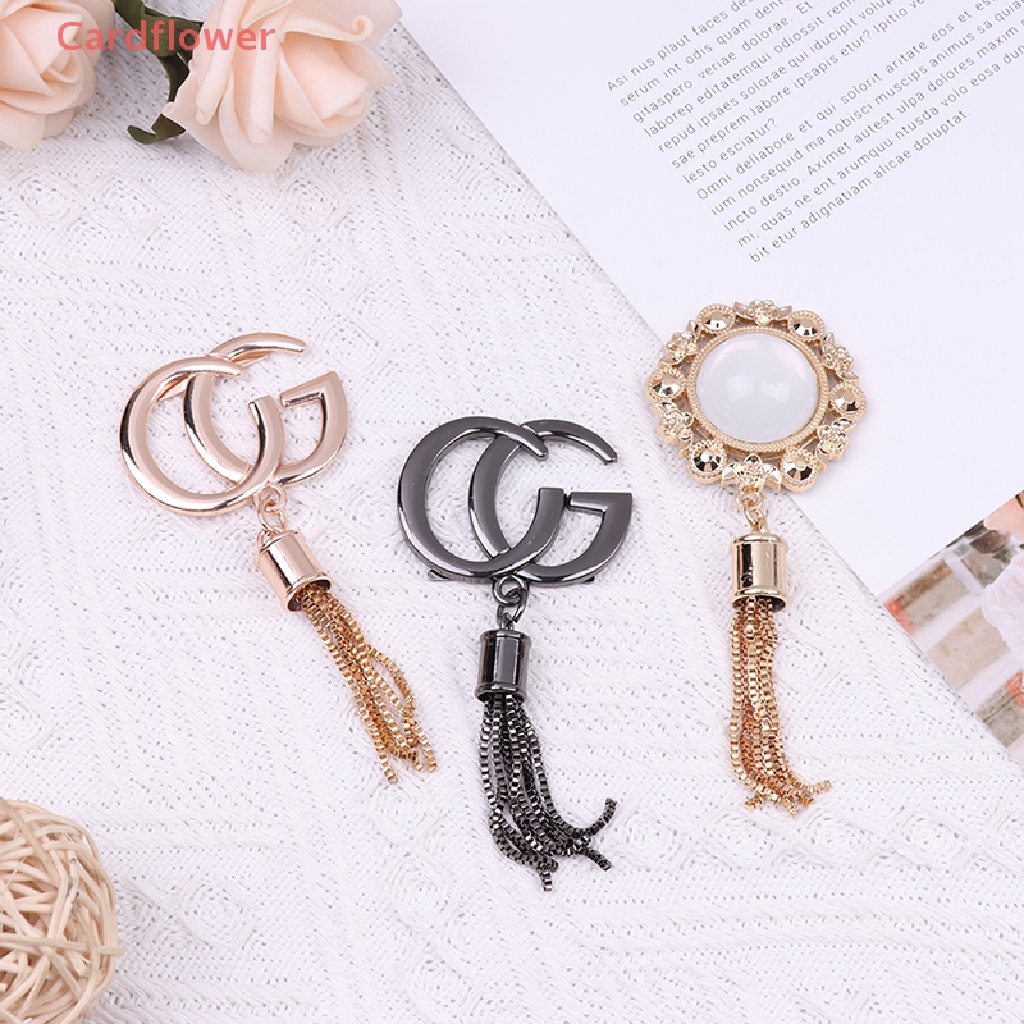 < Cardflower > Túi Xách Bằng Da Cứng Có Khóa Kim Loại Phối Tua Rua DIY Tinh Tế Mới