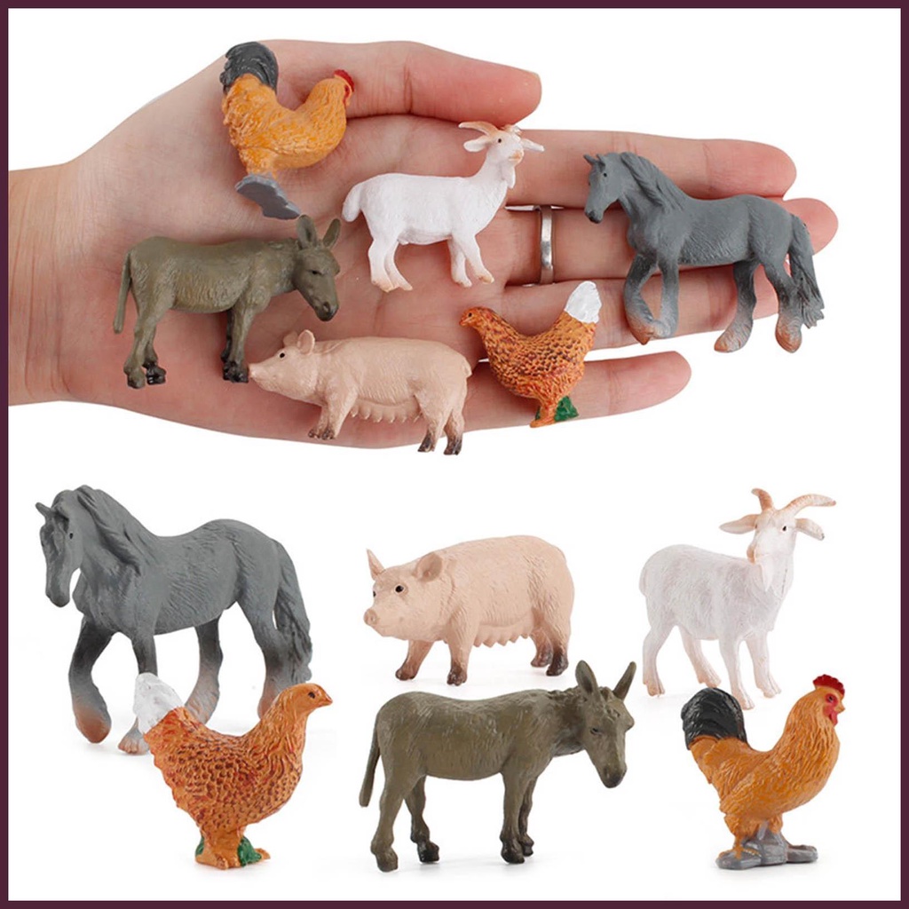 Bộ 12 Mô Hình Động Vật Nông Trại Sống Động Dùng Trang Trí