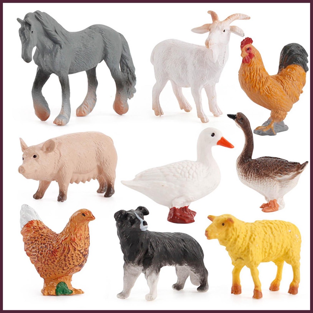 Bộ 12 Mô Hình Động Vật Nông Trại Sống Động Dùng Trang Trí