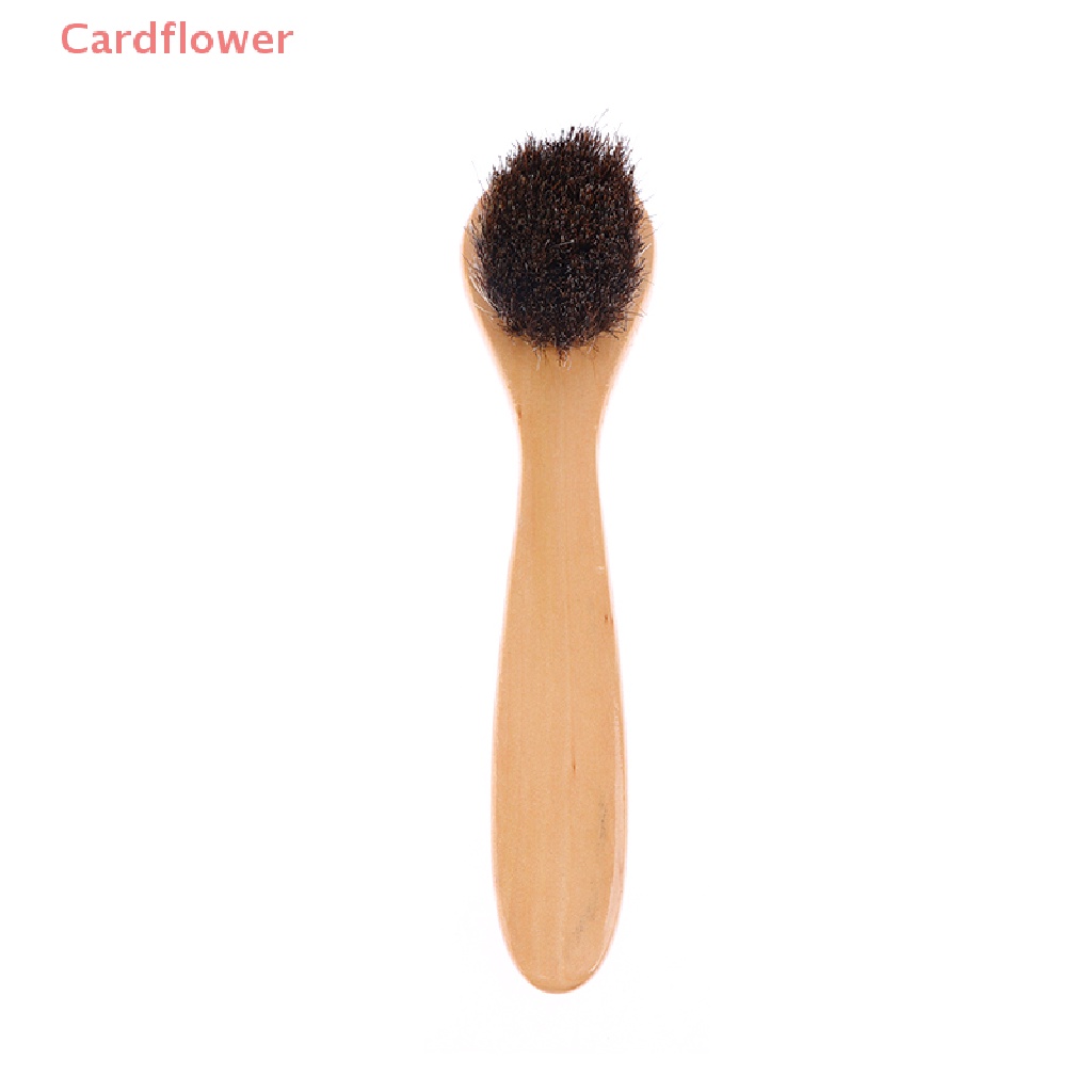 Bàn Chải Lông Ngựa Tay Cầm Dài Đầu Tròn Bằng Gỗ Trơn Mềm Mại Cho Trẻ Em Mới
