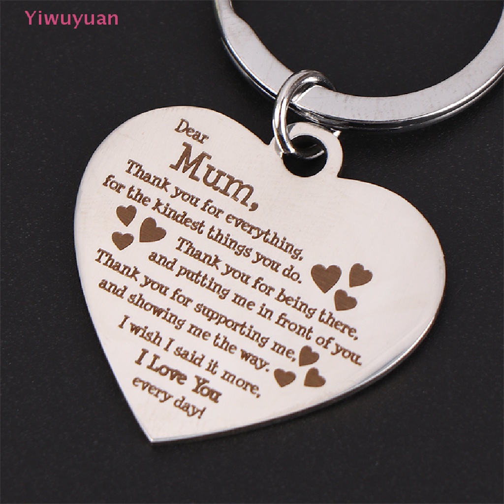 1 Móc Khóa Hình Trái Tim Bằng Thép Không Gỉ Mới