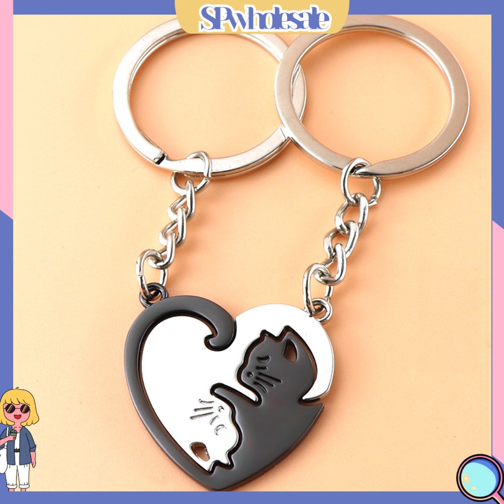 <SPwholesale> 2 Móc Khóa Hình Trái Tim Âm Dương Đa Năng