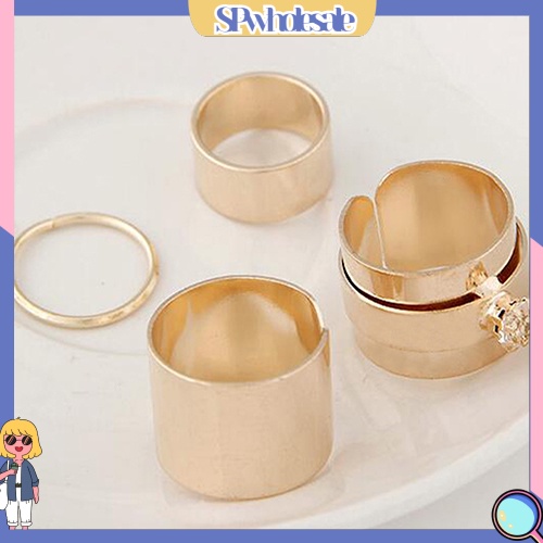 <SPwholesale> Bộ 4 Nhẫn Đeo Đốt Ngón Tay Thời Trang Cho Nam Và Nữ