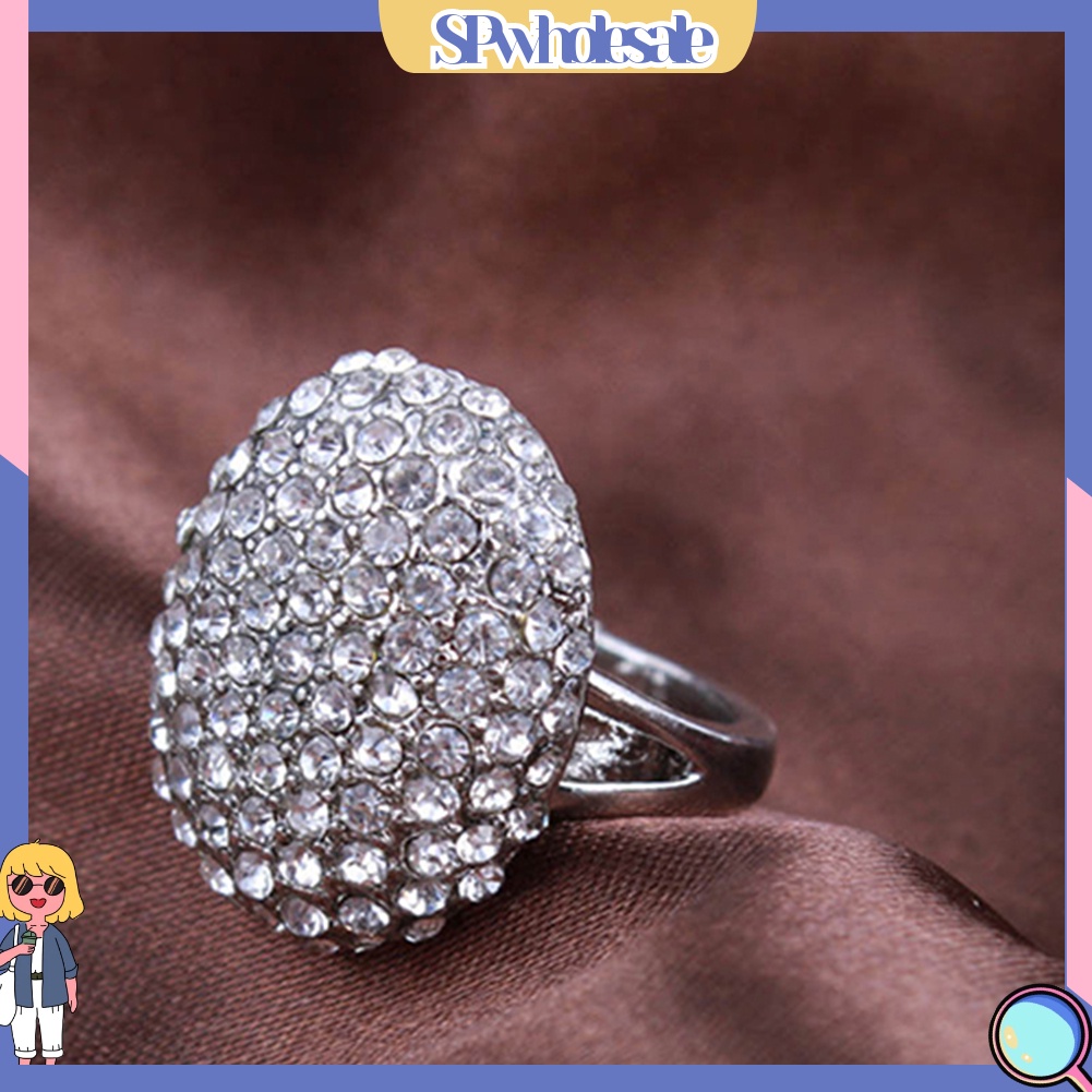 <SPwholesale> Nhẫn Cưới Đính Đá Sang Trọng Size 6-10