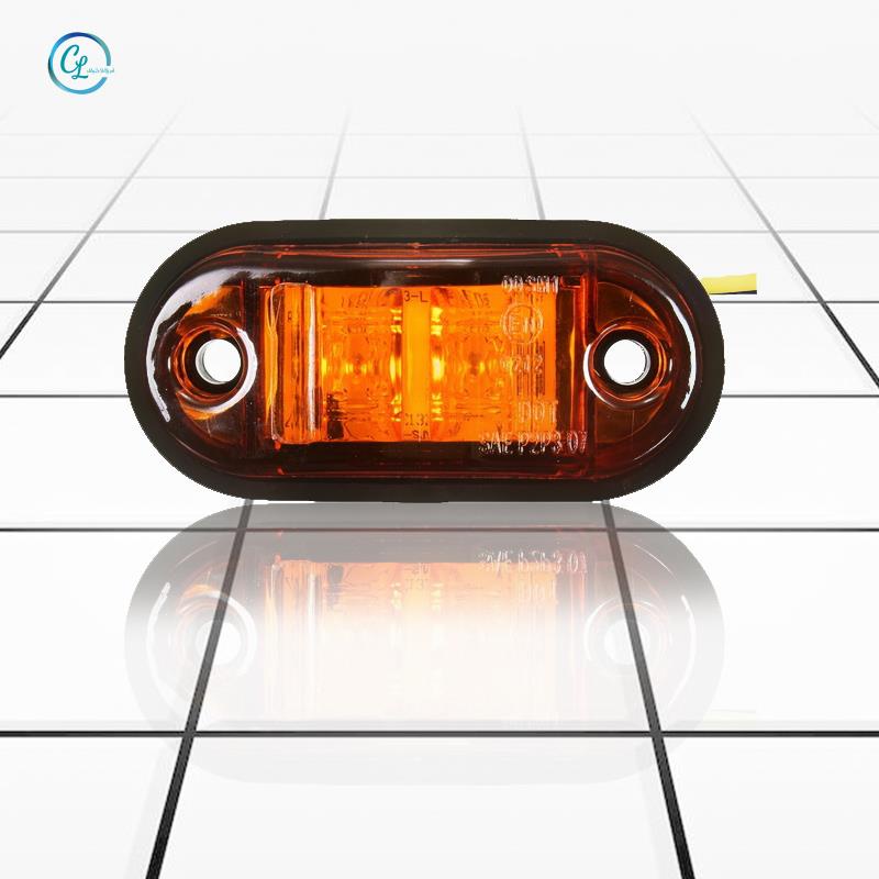 Đèn LED 2 Bóng 12V / 24V Ánh Sáng Vàng Hổ Phách Gắn Hông Xe Hơi / Xe Tải