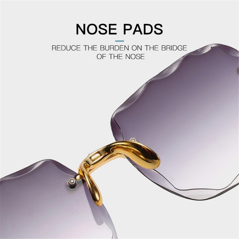 Kính Mát Tròng Vuông Lớn Không Viền Chống Tia UV400 Thời Trang Cho Nữ