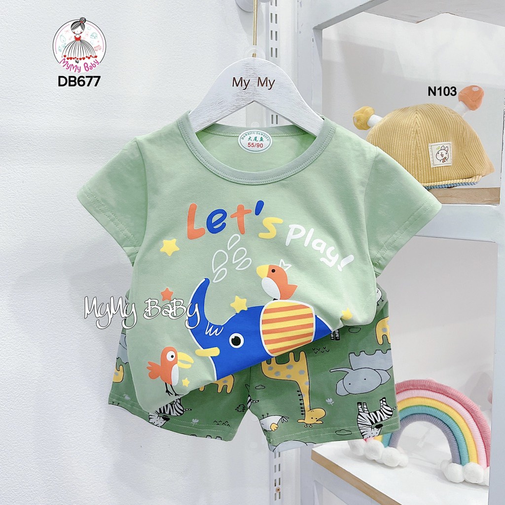 Bộ thun voi xanh lá thun cotton chiều (hình thật chụp tại shop)