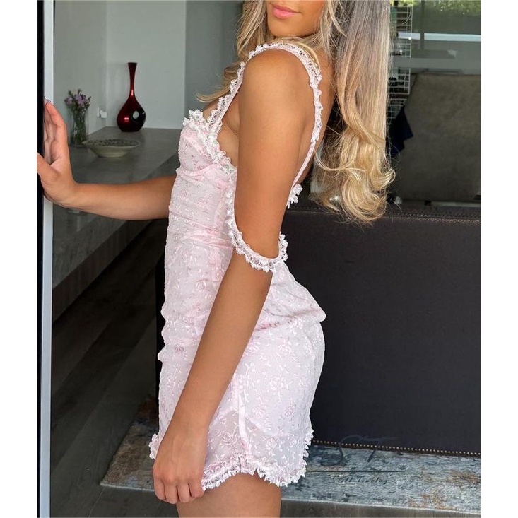 Đầm Hai Dây CY03 Họa Tiết Hoa Thời Trang Mùa Hè Cho Nữ