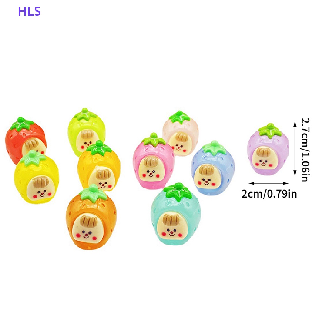 Bộ 2 Đồ trang trí Trái Dâu Hoạt Hình Phát Sáng Dùng Trang Trí Tiểu Cảnh