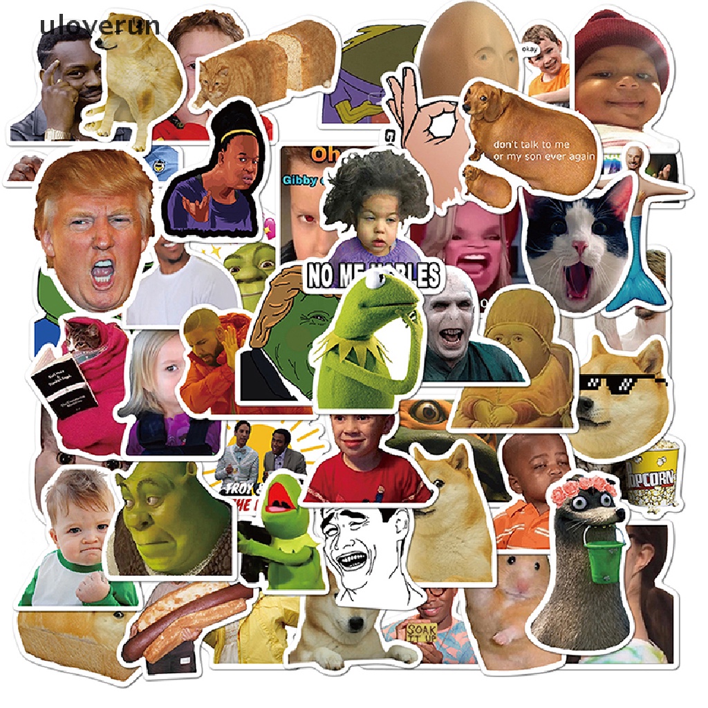 Bộ 50 Miếng Dán Chống Thấm Nước Hình Biểu Tượng Cảm Xúc Ngộ Nghĩnh Trang Trí Laptop Ván Trượt V