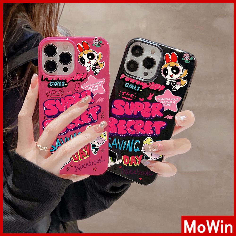 For iPhone 14 Pro Max iPhone Case Black Pink Glossy TPU Soft Case Shockproof Protection Camera Cute Cartoon Compatible with iPhone 13 Pro max 12 Pro Max 11 xr xs max 7Plus 8Plus