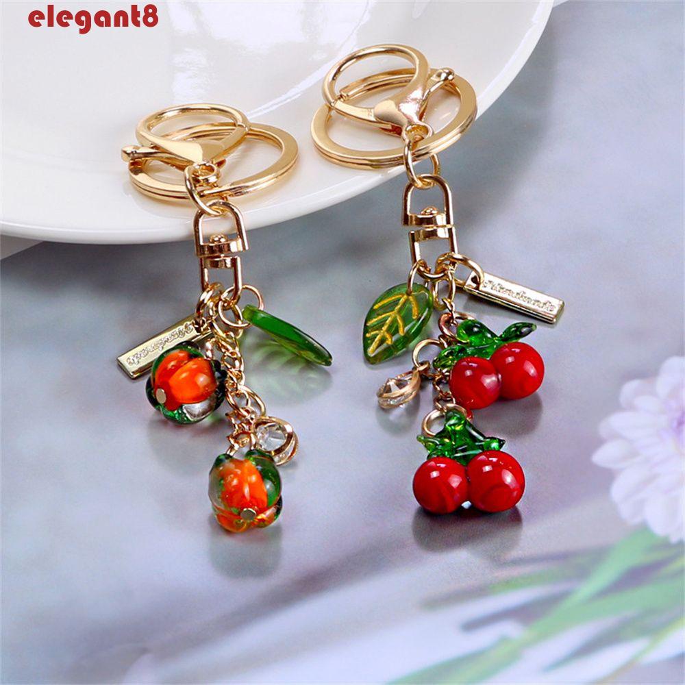 Móc Chìa Khóa / Ba Lô / Túi Xách Bằng Nhựa Acrylic Hình Quả Cherry Trang Trí Nội Thất Xe Hơi