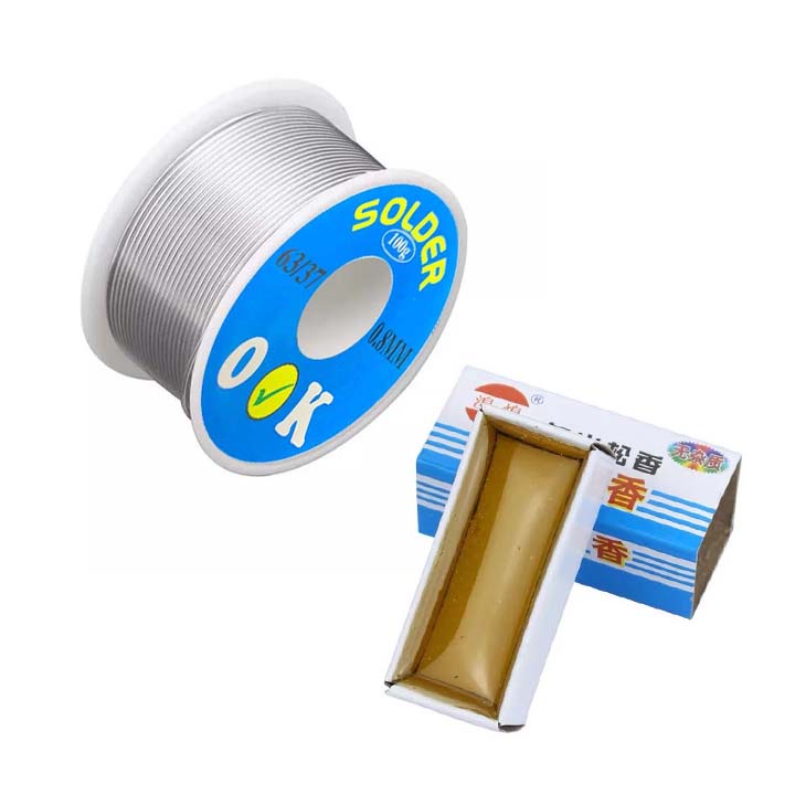 Combo Thiếc Hàn Solder-OK 0.8mm-100g và Nhựa Thông Hộp Loại Tốt Kim Khí Đức Nguyên