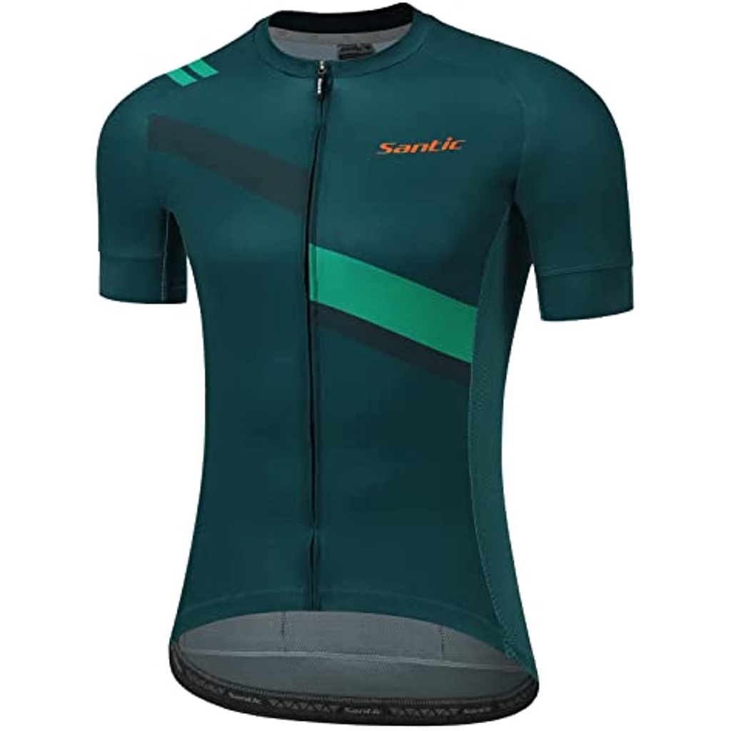 Santic Áo Tay Ngắn Có Túi Và Khóa Kéo Chuyên Nghiệp Cho Nam 50 + MTB