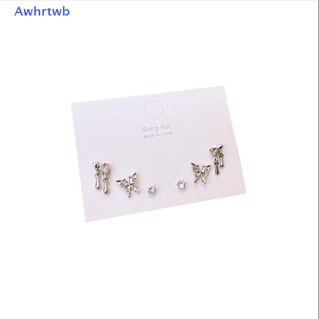 Set 6 Khuyên Tai Tròn Màu Bạc Phong Cách Vintage Hàn Quốc Thời Trang Cho Nữ Y2K Mới