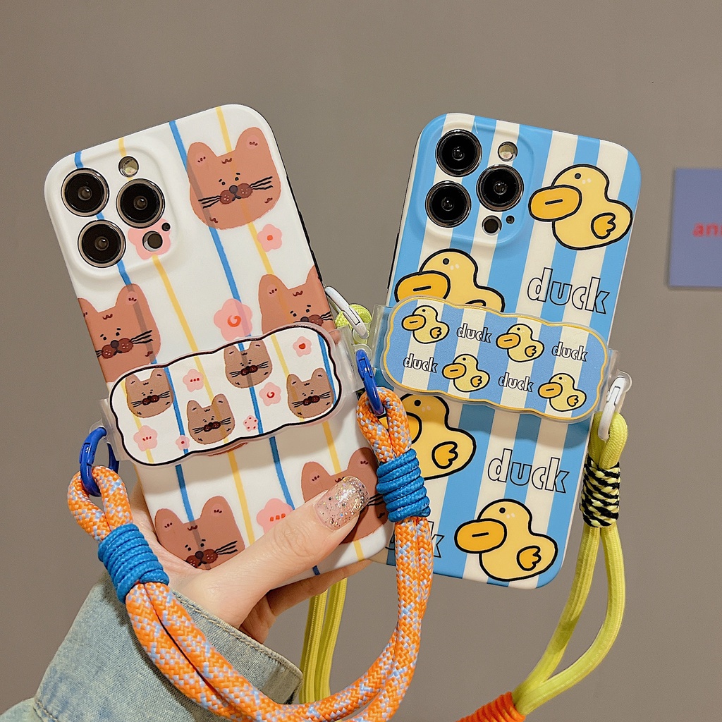 Ốp Điện Thoại TPU Dẻo Họa Tiết Hoạt Hình Chú Gấu Kèm Kẹp Chống Rơi Cho iphone 12 14 13 11 Pro Max