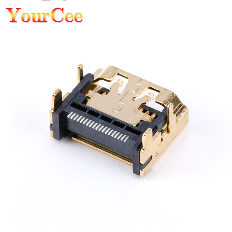Bộ 10 / 5 Đầu Nối HDMI 19PIN 19P Góc Phải SMT SMD Mạ Vàng HD 90 Độ