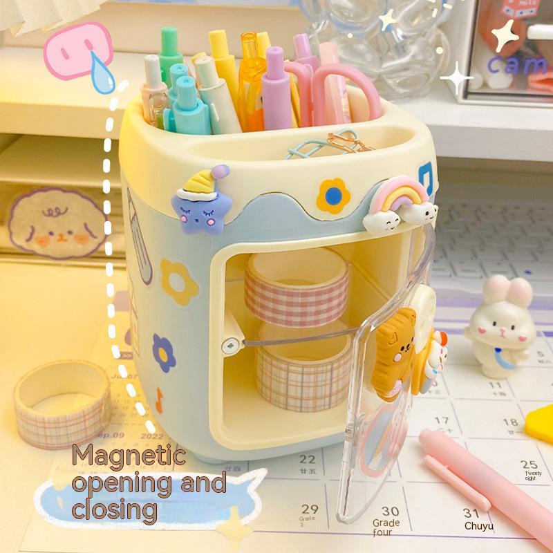 Hộp Đựng Bút Để Bàn Đa Năng Họa Tiết Hoạt Hình Dễ Thương