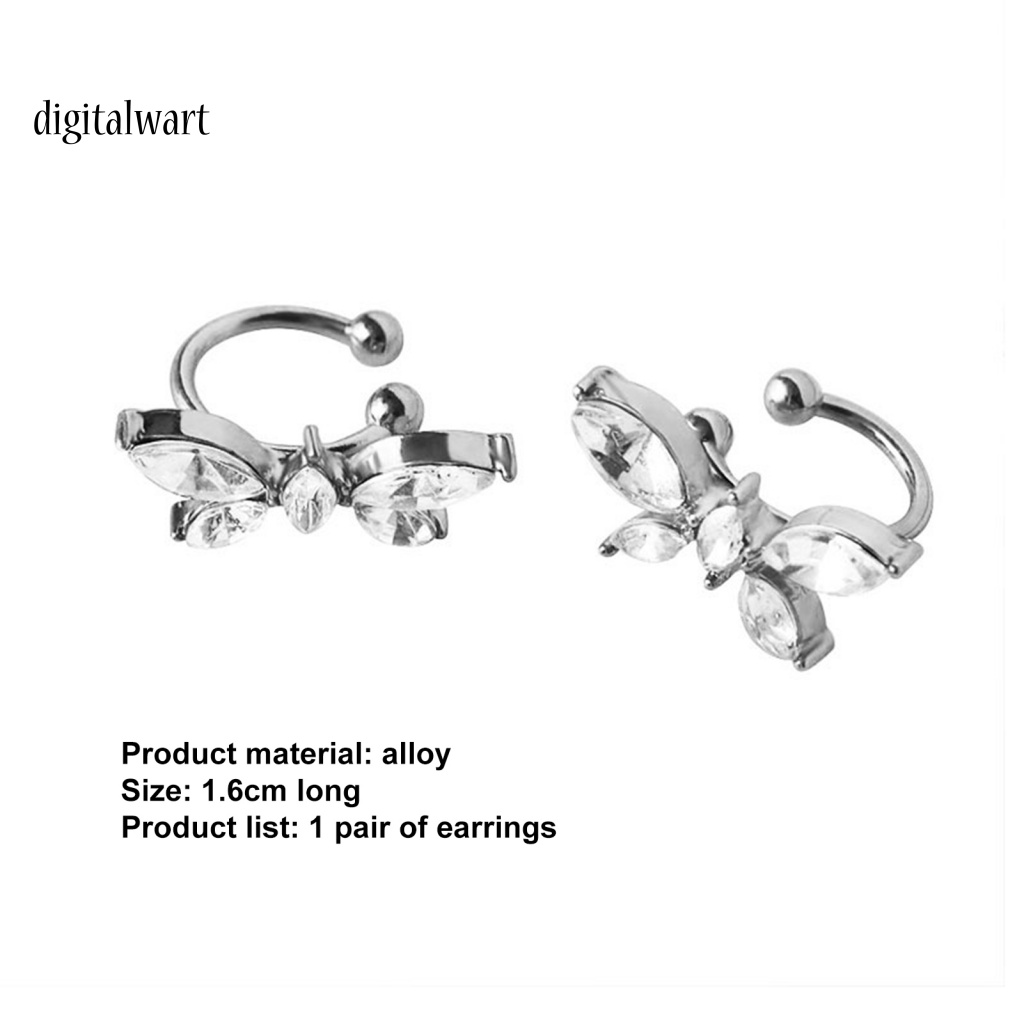 Kỹ Thuật Số| 1 Đôi Bông Tai Hình Bướm Đính Đá Zircon Phong Cách Nhật Bản Dành Cho Nữ