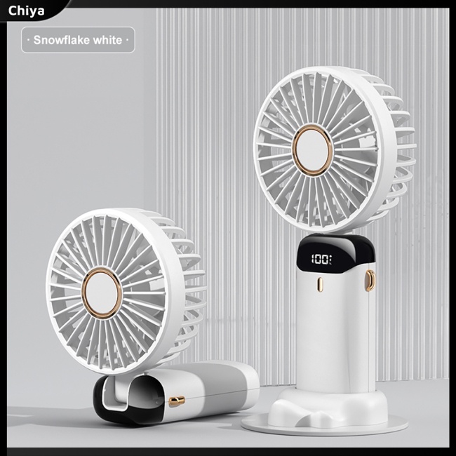 Quạt Làm Mát Usb Cầm Tay / Đeo Cổ Có Màn Hình Led Kỹ Thuật Số Có Thể Gấp Gọn Tiện Dụng