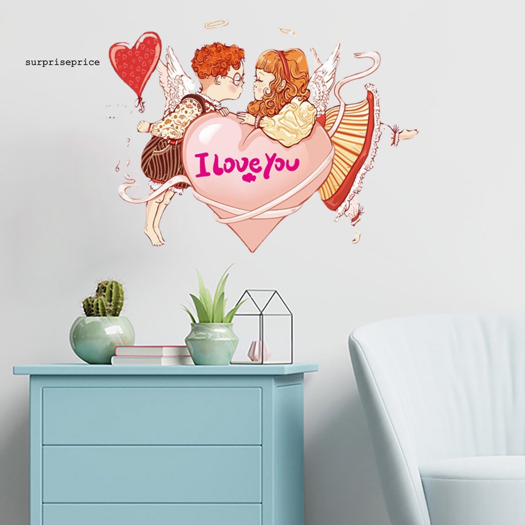 Set 2 Tấm Đề Can Vinyl PVC Dán Tường Họa Tiết Hoạt Hình Nhiều Màu Sắc Lãng Mạn Trang Trí Nhà Cửa