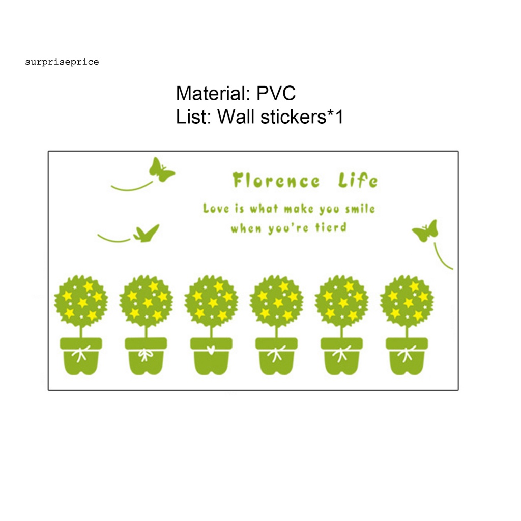 Sticker PVC Dán Tường Chống Thấm Nước Họa Tiết Cây Cối Trang Trí Phòng Khách