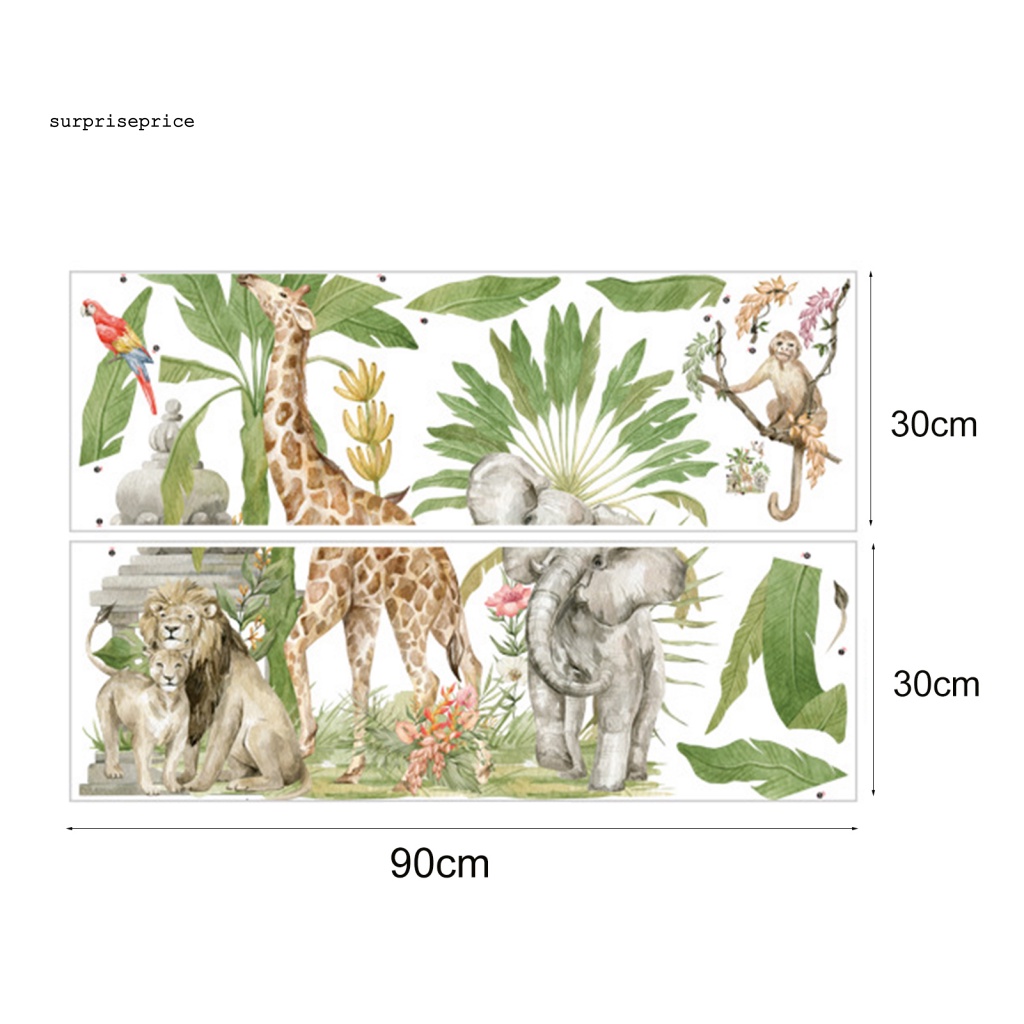 Bộ 2 Miếng Dán Tường Tự Dính Có Thể Tháo Rời Họa Tiết Mưa Nhiệt Đới Nhiều Màu Sắc Trang Trí Nhà Cửa