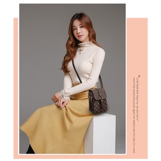 Túi đeo chéo mini hình vuông in chữ thời trang dành cho nữ