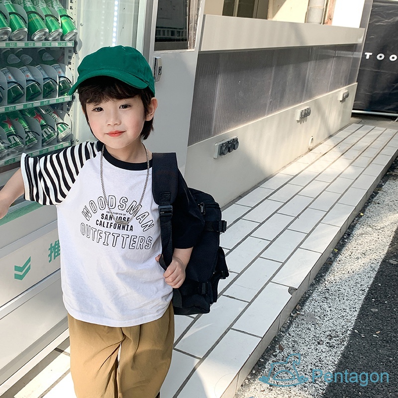 Bộ Đồ Thể Thao Áo Thun Tay Ngắn Phối Quần Short Thoáng Khí Thời Trang Mùa Hè Cho Bé Trai