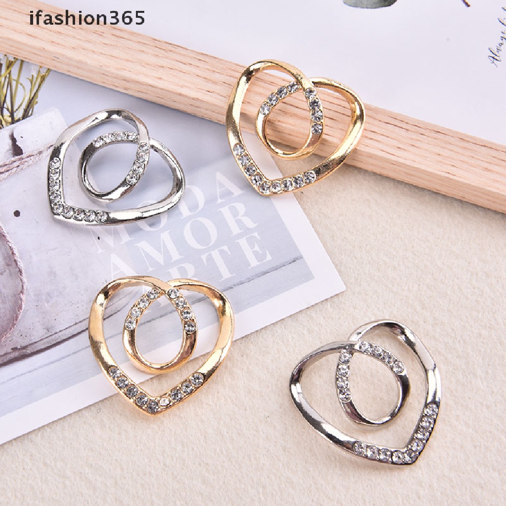 Ghim Cài Khăn Choàng Lụa Hình Trái Tim Đính Đá Pha Lê Thời Trang Cho Nữ ifashion365